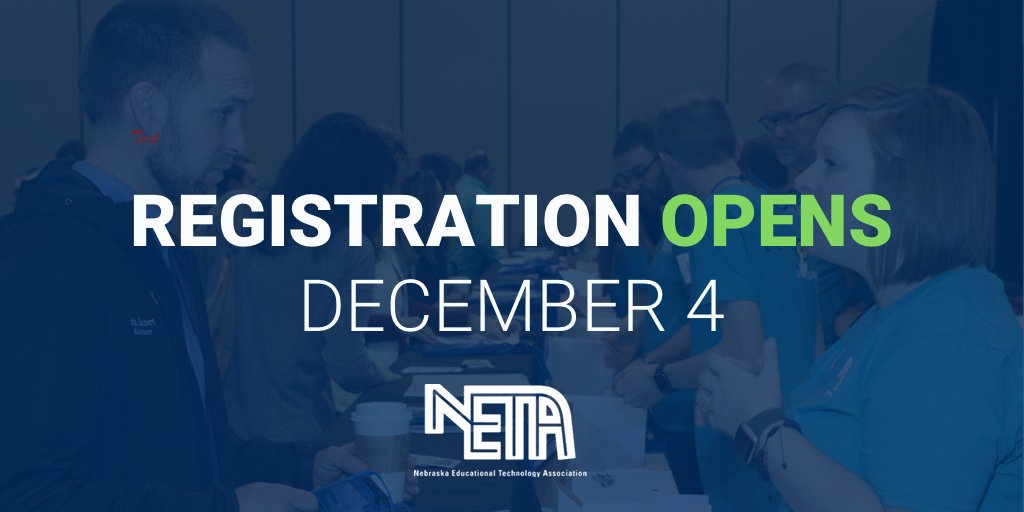 yourNETA's tweet photo. Mark your calendars! 📆

#yourNETA 2020 Registration opens December 4th! ⭐ https://t.co/6eRMx12GNs