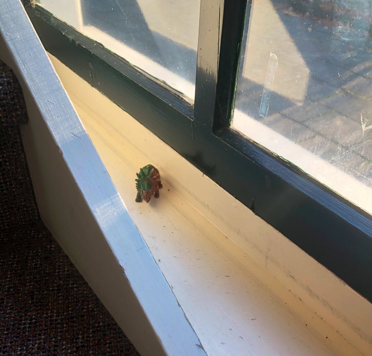 SorayaKerkhove's tweet photo. This truly was the first thing I saw when I walked into work this morning! A โhiddenโ Tiny Diny staring at me๐ It totally made my day! @AshleyMcBryde #TinyDiny https://t.co/8oskH4sDHW