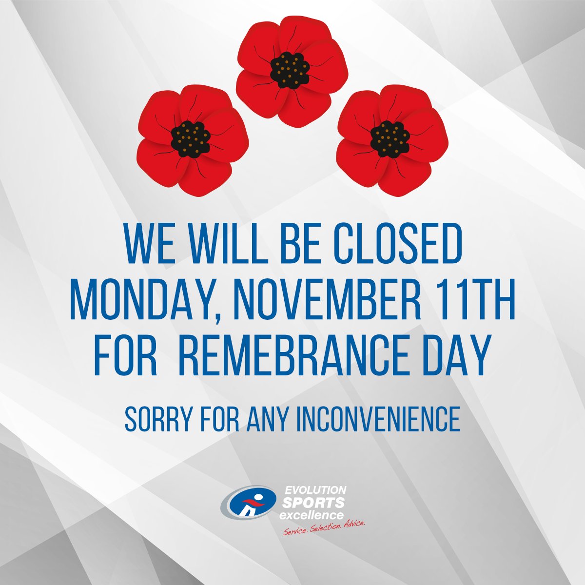 Wishing everyone a great long weekend! We will be closed this Monday, November 11th for Remembrance Day.