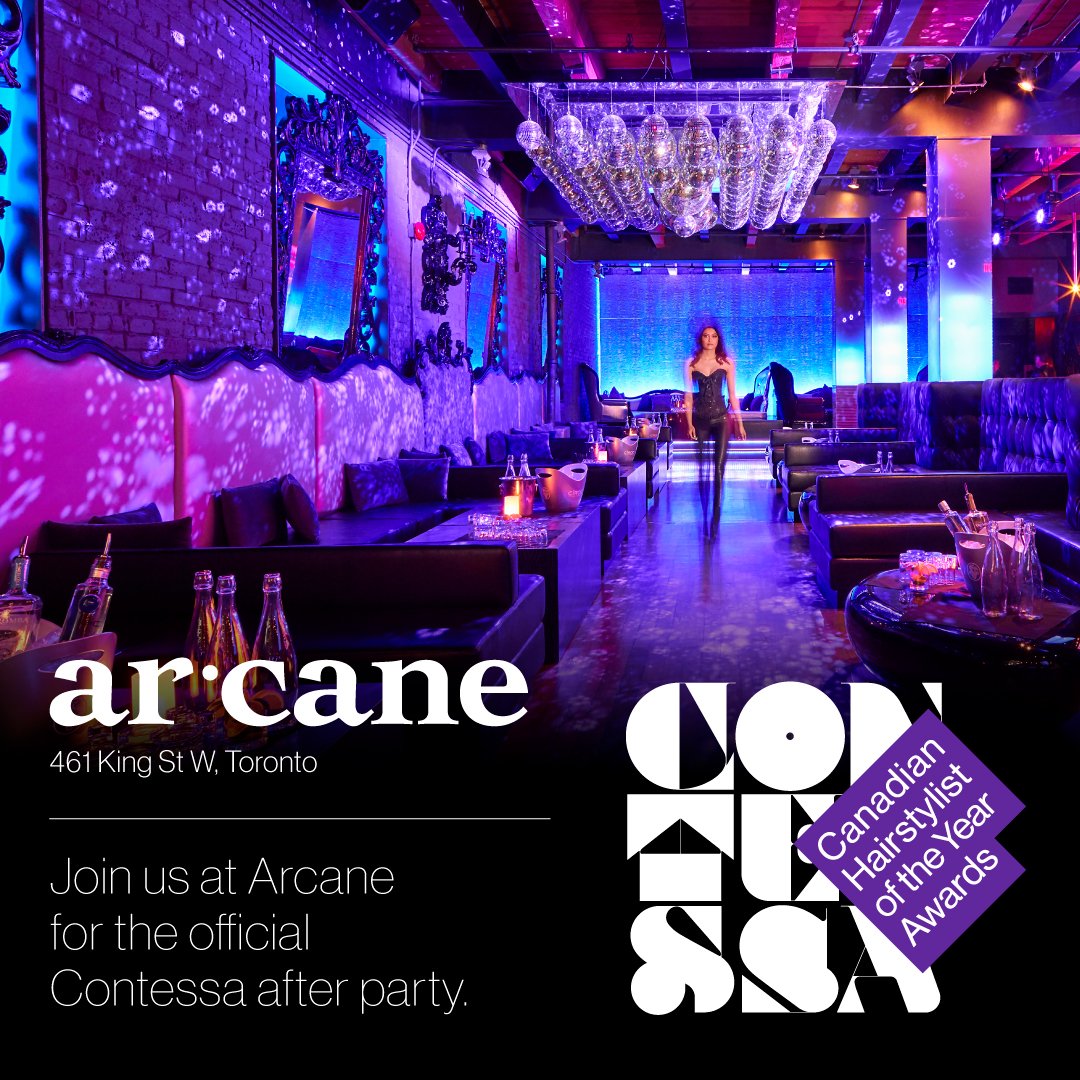 Salon_Magazine's tweet photo. Are you ready for the #Contessa2020 After-Party? Your #ContessaAwards ticket includes free admission! Join us at @arcane.toronto on Nov.10 beginning at 11pm EST!! See you there! 
.
.
.
#hairshow #haircompetition #hairstylist #hair #hairstyles https://t.co/i45SgA2NMN