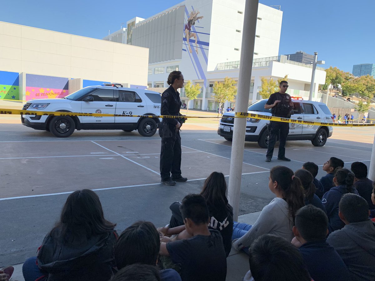 College and Career Day success. Grateful for the police officers and K-9 unit from the <a href="/LAPDHQ/">LAPD HQ</a> who presented today. Our students gained great insight into your dedicated service to our community and city! K-9s Max, Rusty and Riley did amazing! #LAPD #LAUSD #ASGE #Community