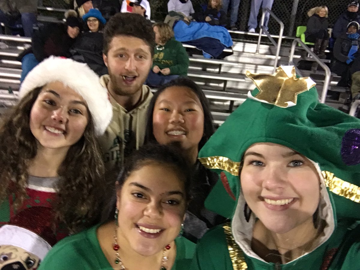 Green Army are Christmassy in the cold at the football game. ⁦<a href="/GreenArmycghsnc/">Gibbons Green Army</a>⁩
