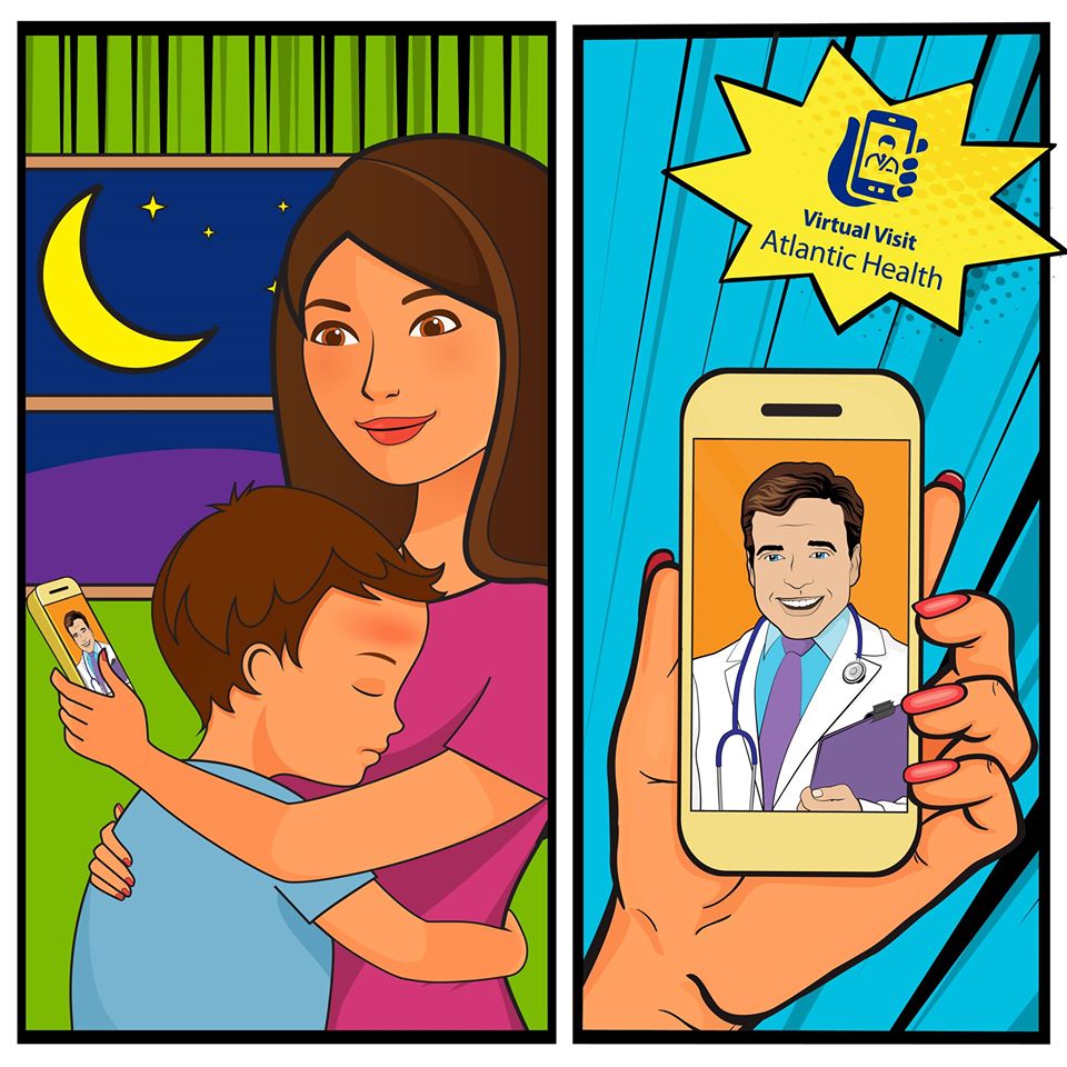 AtlanticHealth's tweet image. It&apos;s 3 am, and your child is up with the #flu, what do you do? Atlantic Health Virtual Visit can give you peace of mind from the comfort of their bed. Download our app to instantly video chat with a board-certified #doctor anytime 24/7/365. 
bit.ly/2pWbT0R #virtualdoc