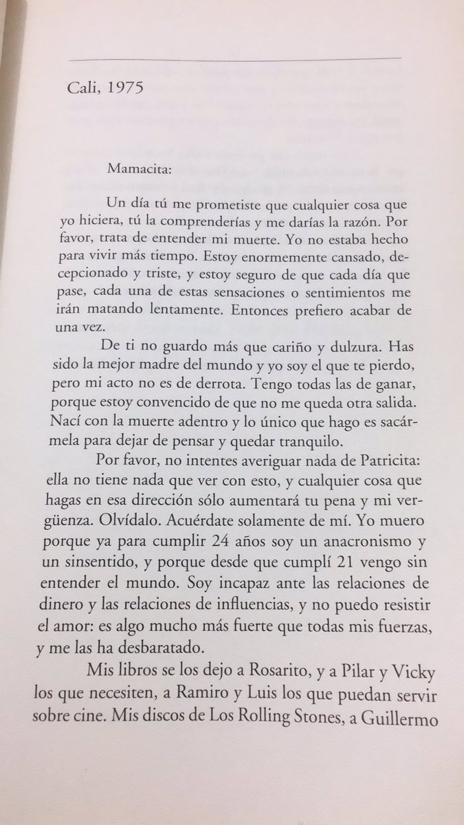 _laproblematica's tweet image. carta de suicidio de Andrés Caicedo a su madre.1975