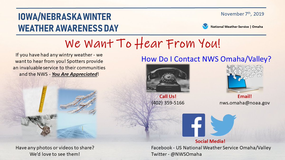 NWSOmaha's tweet photo. Please share your reports with us this winter!  They are always greatly appreciated! ☃️❄️📏 #NEwx #IAwx #WinterIsComing https://t.co/E5jHRrJIuy
