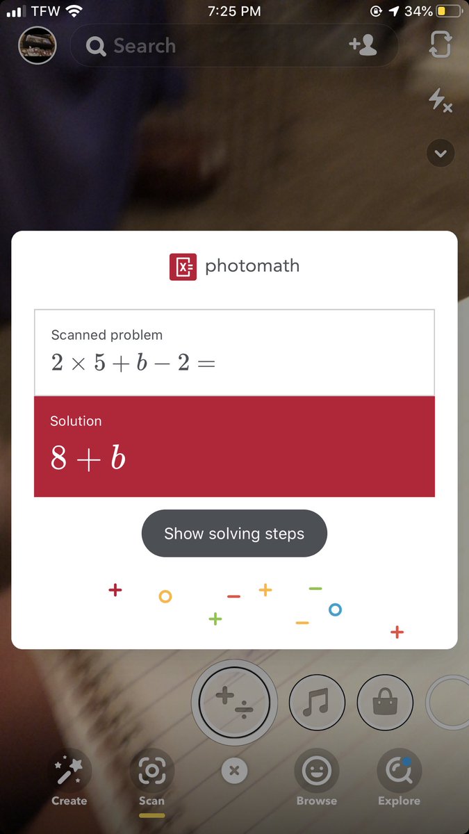 MercedesSykora's tweet photo. Wth- Snapchat will literally solve math problems for you.. 🤦🏻‍♀️ https://t.co/OWJoXm1Tpb