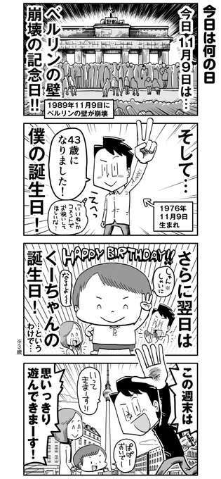 【漫画】今日は何の日#育児漫画  #4コマ漫画 #高田ゲンキの育児漫画 #高田ゲンキの漫画 #誕生日 