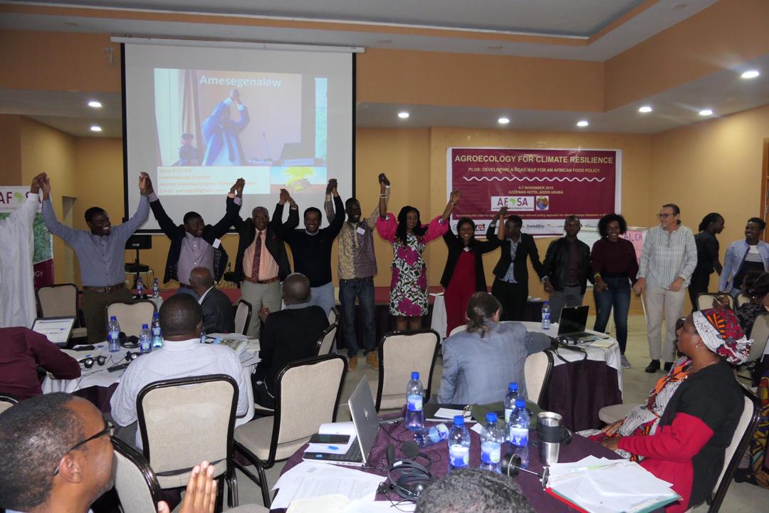 senalouka's tweet photo. "Our food is sacred". 120 ppl from 27 countries attend the 5 days @Afsafrica forum on #agroecology & food policy in Africa. I presented on linkages with #ClimateChange and sparkled a new Youth in Agroecology movement. @FAO @JVE_Int @IUCN @SwedBio #afsayouth #A4CA @angebaimey https://t.co/rqw9LelmF4