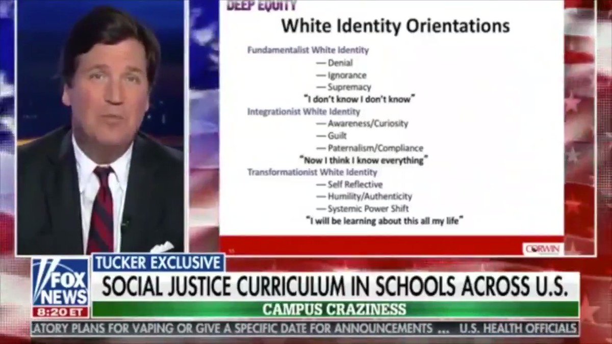 Tucker Carlson on New Anti-White Curriculum Being Taught in Schools Across the United States