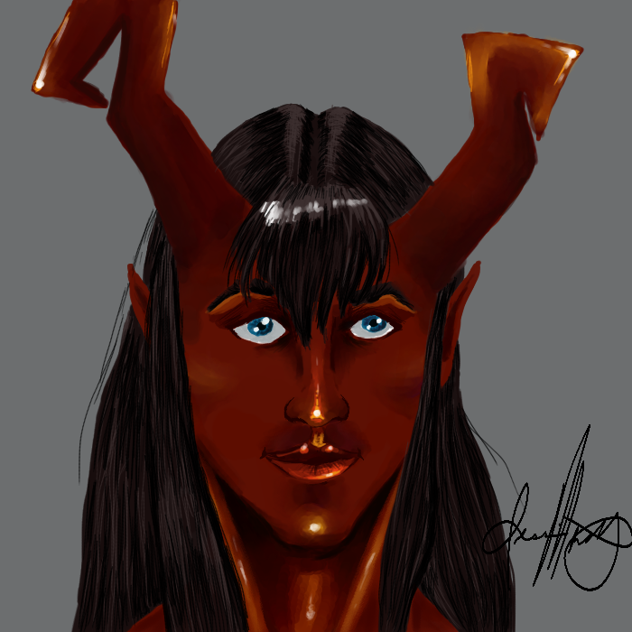 ConundrumNyx's tweet photo. Trying my hand at digital again while doing head shots of my DnD party! This is Flawed Castor, a #tiefling #wildmage.
#dungeonsanddragons #dnd #DnDcharacter #digitalart https://t.co/xvZSdccV5O