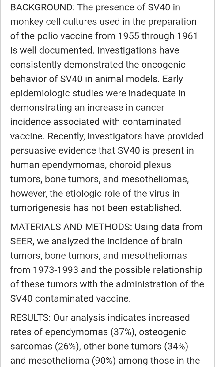 Monkey tissue infected with SV40 was used to culture the Polio vaccine.SV40 is found in tumors in people with different types of cancer.How many people got that vaccine? I saw something that said 98 million people. If caused by SV40, would it effect their children?