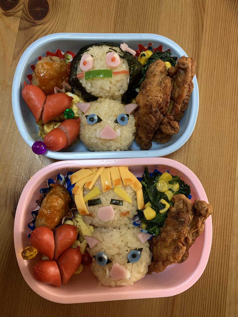 メメント モリ على تويتر 今日はお子達の学校公開 朝からお弁当作り頑張ったよぉー泣 キャラ弁 鬼滅の刃 竈門禰豆子 我妻善逸 嘴平伊之助 メメント モリ على تويتر 今日はお子達の学校公開 朝からお弁当作り頑張ったよぉー泣 キャラ弁 鬼滅の刃 竈門禰豆子 我妻善逸 嘴平伊之助