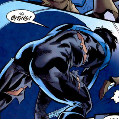 3. Richard Grayson aka Nightwing, when Robin & Batman fell out, he broke away from the Batfam and became inspired by the story of Nightwing by Superman. A Kryptonian Hero who was exiled but saves lives in the night. Also he has the best ass in the universe, and that's on perry