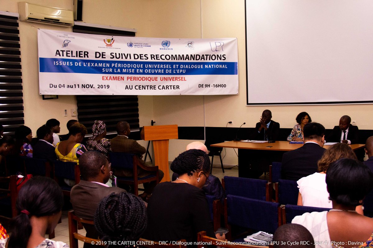 mdhcongo's tweet photo. #AtelierEPU #MDHCONGO #UPRInfo #RDC
4e Jour d'Atelier au Centre Carter @MDHCongo :
- #Dialogue national sur le suivi et la mise en œuvre des recommandations issues du 3ème cycle de l'EPU de la RDC - @unjhro @rdc_cndh #MissionsDiplomatiques https://t.co/ApzRE2syax