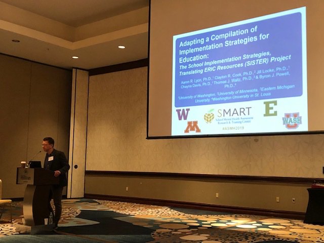 Great (as always) to hear <a href="/Aaron_Lyon/">Aaron Lyon, PhD</a> present work to advance the implementation of effective mental health practices in schools! You were missed, @ClayCook_phd &amp; Elizabeth Connors! ncbi.nlm.nih.gov/pubmed/31152328, sciencedirect.com/science/articl… <a href="/SMARTCtr/">SMART Center</a> <a href="/IRIfellowship/">IRIfellowship</a> <a href="/ImplementCollab/">SIRC</a>