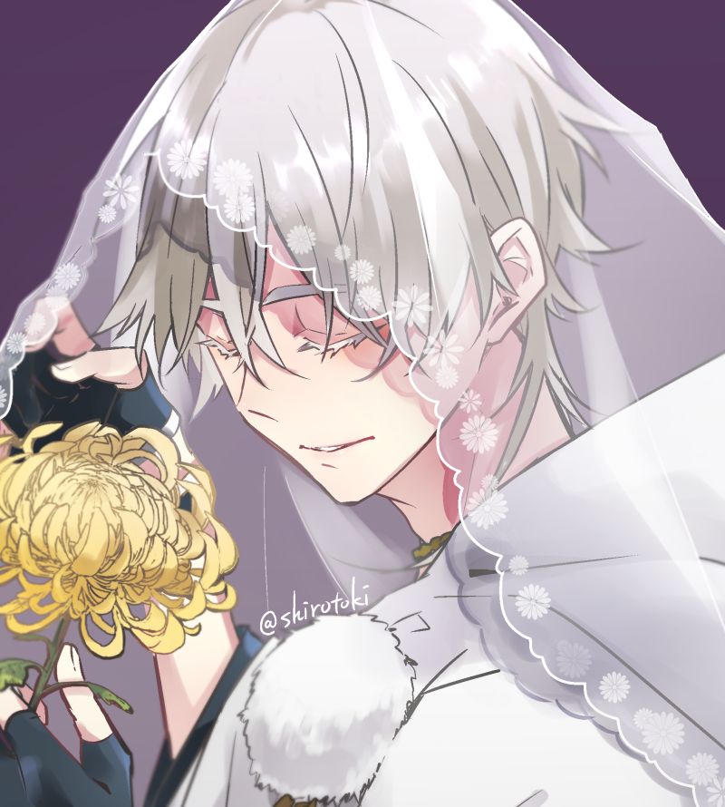 鶴丸国永(刀剣乱舞) 「お顔がかわいく描けたと自画自賛している 」|白鴇のイラスト
