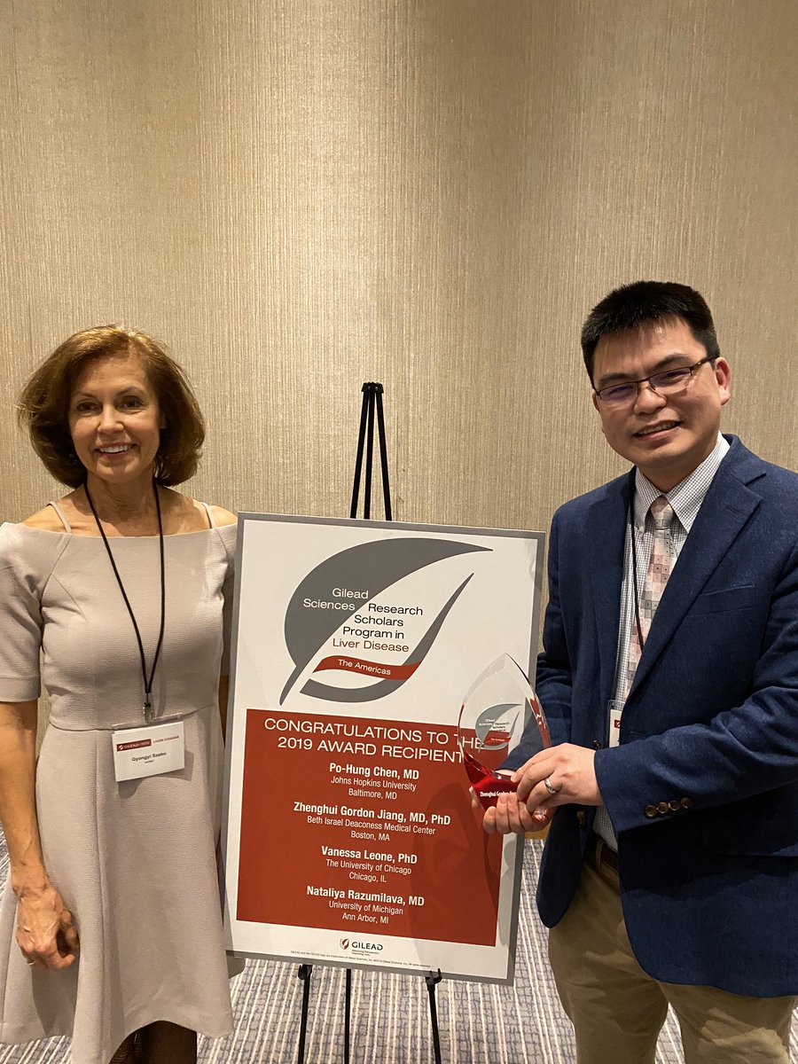 BIDMC_GI (@bidmc_gi) on Twitter photo Warmest Congratulations to <a href="/ZGordonJiang/">Z. Gordon Jiang</a> who received his Gilead Research Scholars in Liver Disease award tonight and was honored alongside his mentor <a href="/GSzaboMD/">Gyongyi Szabo</a>! The award will further his groundbreaking work examining liver toxicity of novel lipid vesicles in alcoholic hepatitis Warmest Congratulations to <a href="/ZGordonJiang/">Z. Gordon Jiang</a> who received his Gilead Research Scholars in Liver Disease award tonight and was honored alongside his mentor <a href="/GSzaboMD/">Gyongyi Szabo</a>! The award will further his groundbreaking work examining liver toxicity of novel lipid vesicles in alcoholic hepatitis