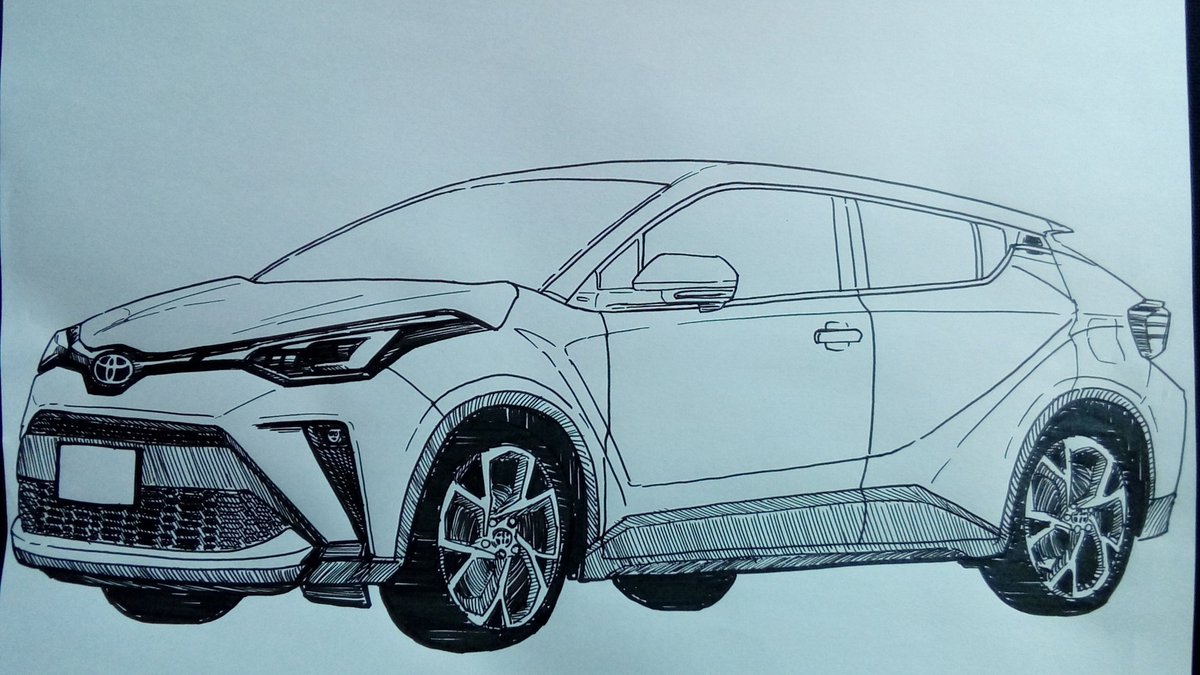 結城るい トヨタ Toyota Chr ラクガキ ペン画 イラスト王国 イラストの森 アナログイラスト トヨタ C Hr T Co 2bte32l6sx Twitter