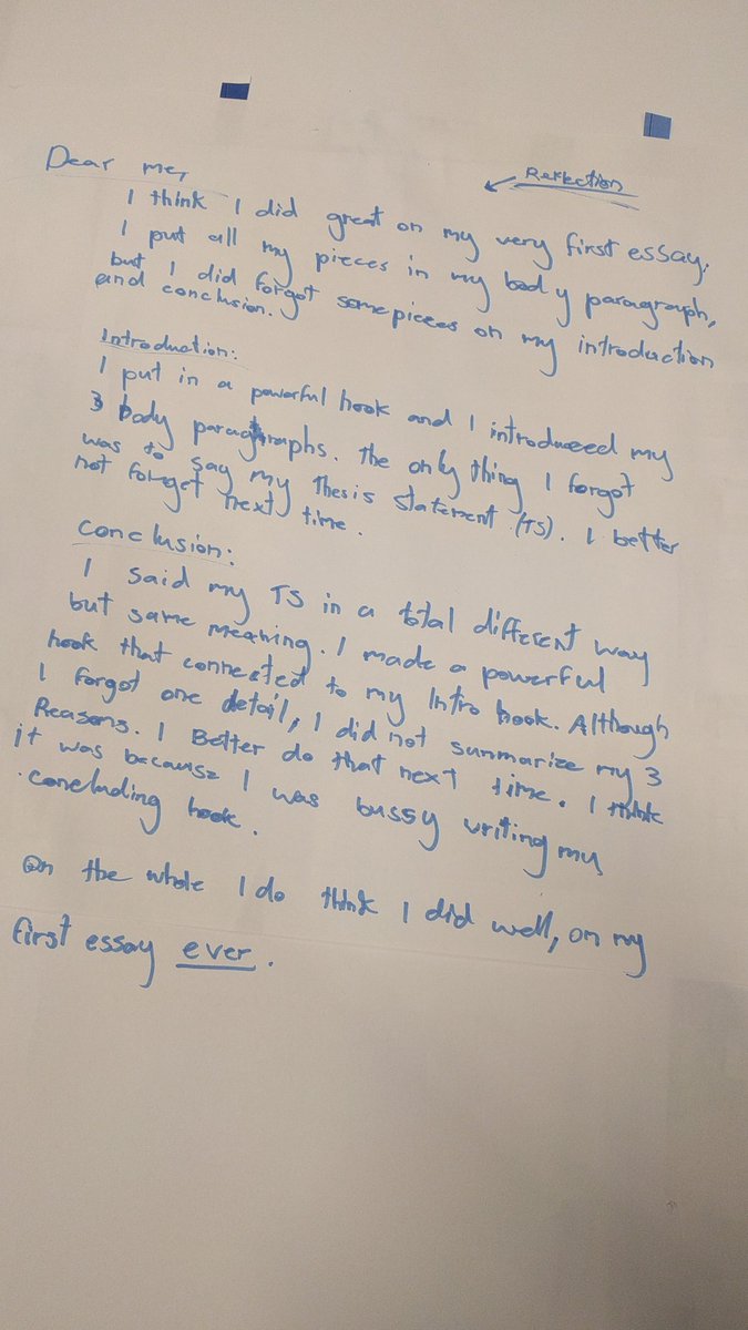 Ss reflecting on essay structures. #AISBis #slowingdownforownership  #owningnextsteps