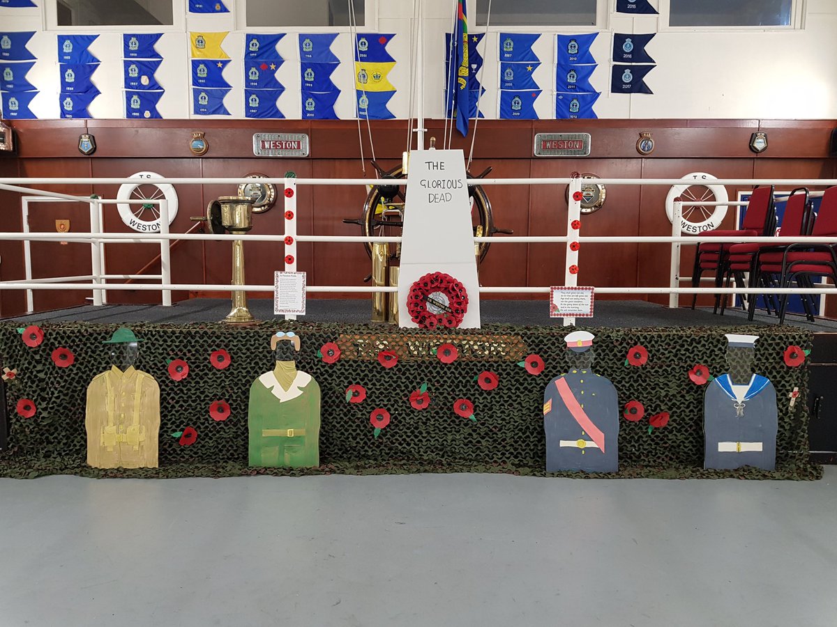 Juniors Remembrance display, poppies made by them. #WeWillRememberThem #RemembranceSunday #seacadets