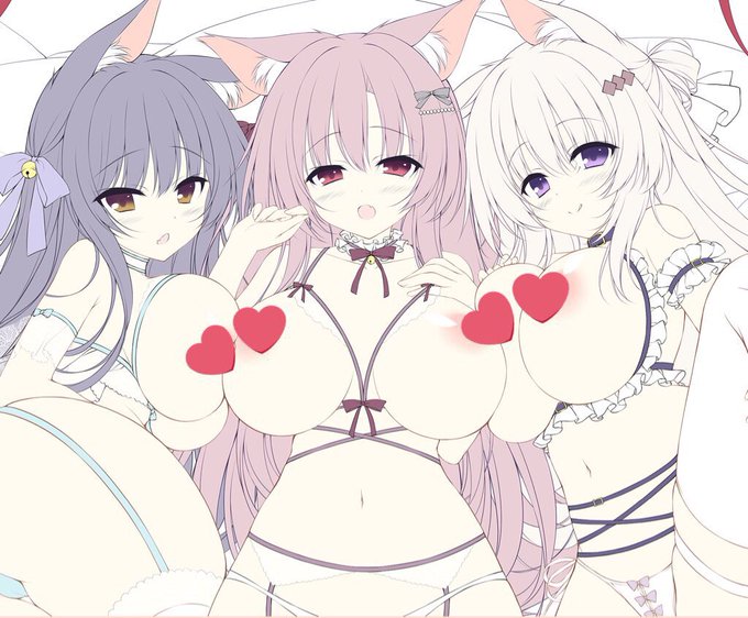 冬コミでこんな感じのおっぱい狐三人娘の大きめブランケットを出します。(これから塗る)部数調査アンケート吊っておくのでよければ。 