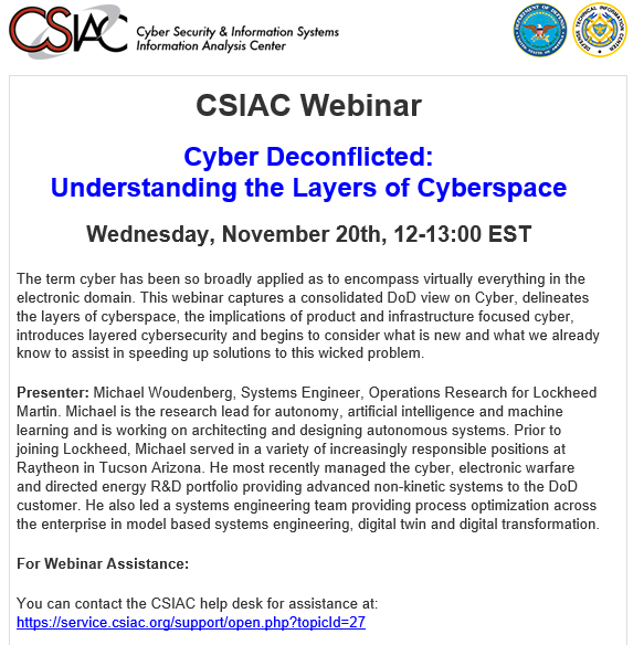 DrCyrilOnwubiko's tweet photo. #Cyber Deconflicted: Understanding the Layers of Cyberspace by the @DoD_CSIAC, register to attend..... looking forward to it myself. #Deconf #Cyberspace #Cybersecurity #DoD
https://t.co/xPRYDGVFZ9 https://t.co/FmSNHIPCgG