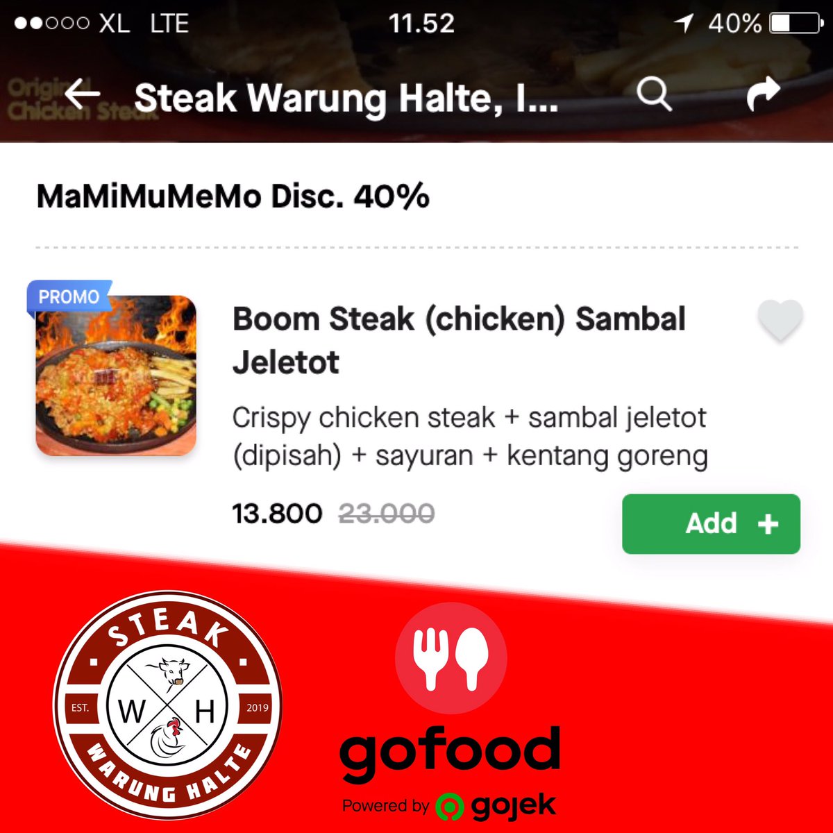 Shev_ovans's tweet image. Promo 40% dari @gofoodindonesia buat Pecinta Pedas...🔥🔥🔥

Pesan Sekarang Sebelum kehabisan Look at this! Steak Warung Halte, Indomaret Garuda on GoFood.
gofood.link/u/ejvO8
.
.
.
.
#steakbandung #steakwarunghalte #sambaljeletot #sambalgeprek #promogofood #gofoodbandung