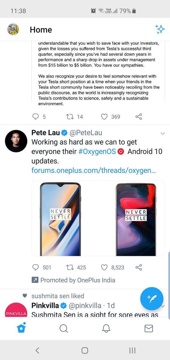 92f54d43acb94de's tweet photo. Oneplus already gave android 10 to 1 year old flagships. But samsung has not given android 10 even to its lates flagships yet which are double the price of oneplus. Great job samsung loving the device. @SamsungIndia @Samsung https://t.co/AXHfEkrfhA