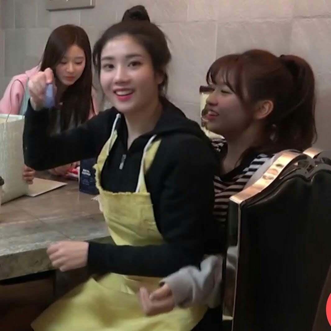 5) even her apron is yellowhere she is showing it off