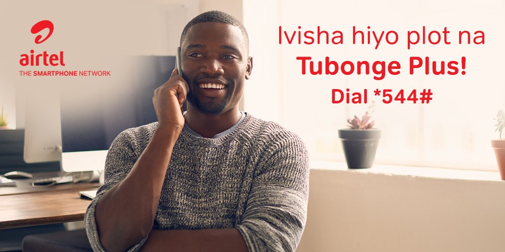 AIRTEL_KE's tweet photo. Panga that kadate over the phone na #TubongePlus.
Dial *544# to subscribe and get 100 minutes Airtel to Airtel calls and choose between 5 minutes to other networks and 50 MB data bundle. https://t.co/jlAHfBpOn7