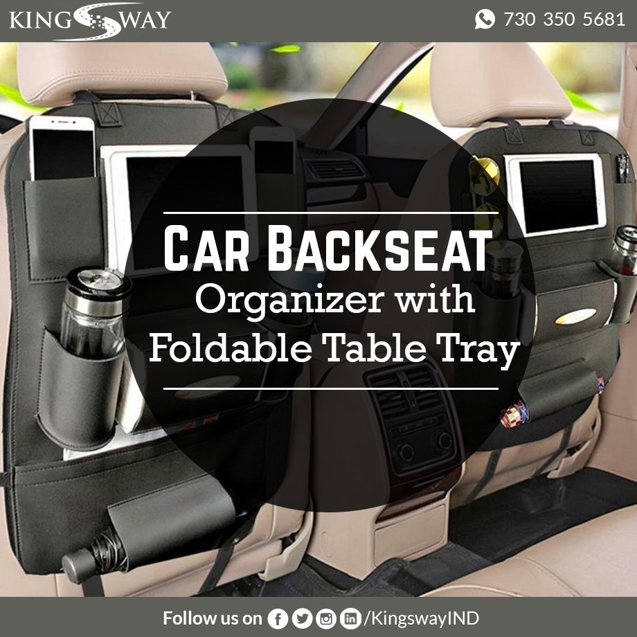 #Kingsway: #CarOrganizer with Foldable Table Tray, Luxury PU Leather Car Storage with Dining Table Holder- Black Universal for All Cars (Pack of 1).
Order now! motorhunk.com/interiors/orga…
