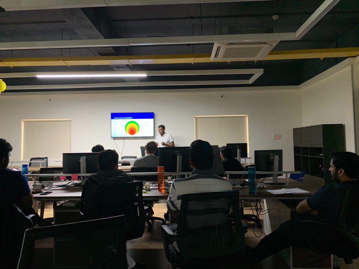 squadcastHQ's tweet image. Super exciting to hear about the insights from @sr_rishikesh  on the #ContinuousReliability mission at @rapidobikeapp in the SRE for the Masses meetup! Make Reliability your mission by joining the Bangalore DevOps Meetup Group -&amp;gt; meetup.com/Bangalore-DevO… ! #sre #meetup #DevOps