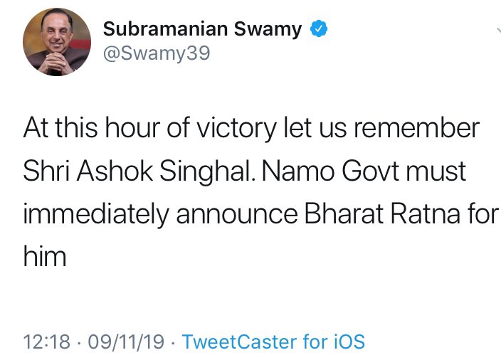 From demanding RSS be declared a terrorist organisation to demanding a Bharat Ratna for a VHPite - his  #GharWapsi from the seclib cult is so complete. 
