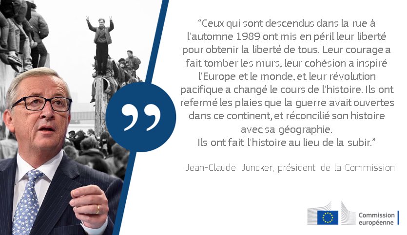 La chute du mur était un moment déterminant pour la politique mondiale et le début d'un nouveau chapitre — pour notre continent européen et pour moi personnellement. #MauerFall30 europa.eu/!Wf69qv