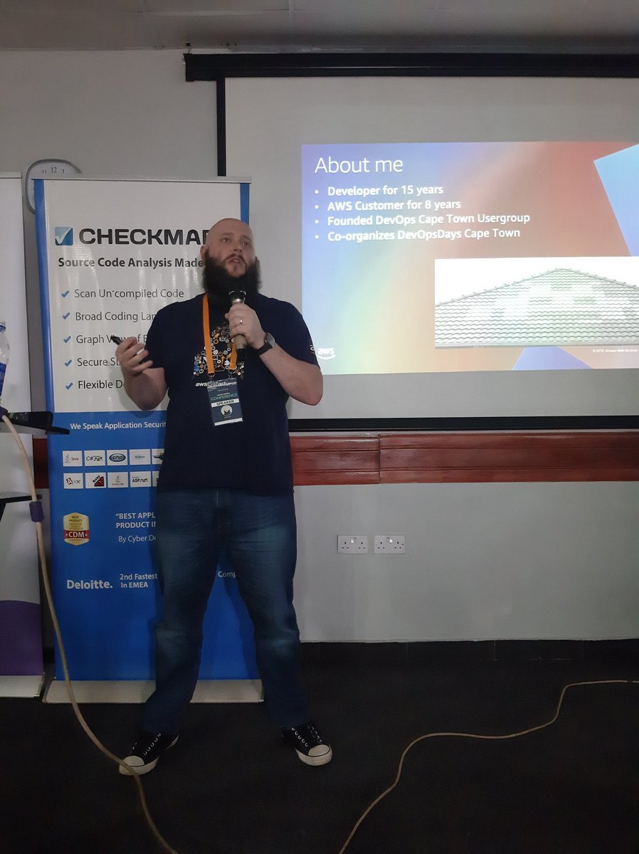 Join_localhost's tweet photo. It has been a knowledge packed day at the #devopsngconf19. Our final speaker is an amazing tech evangelist for @awscloud. @cobusbernard is currently speaking on #DevOps Implementations - My Experience. ๐๐๐๐๐
We are glad to have you Cobus๐ค๐ค๐ค. #devopsng https://t.co/hE8QP1bwER