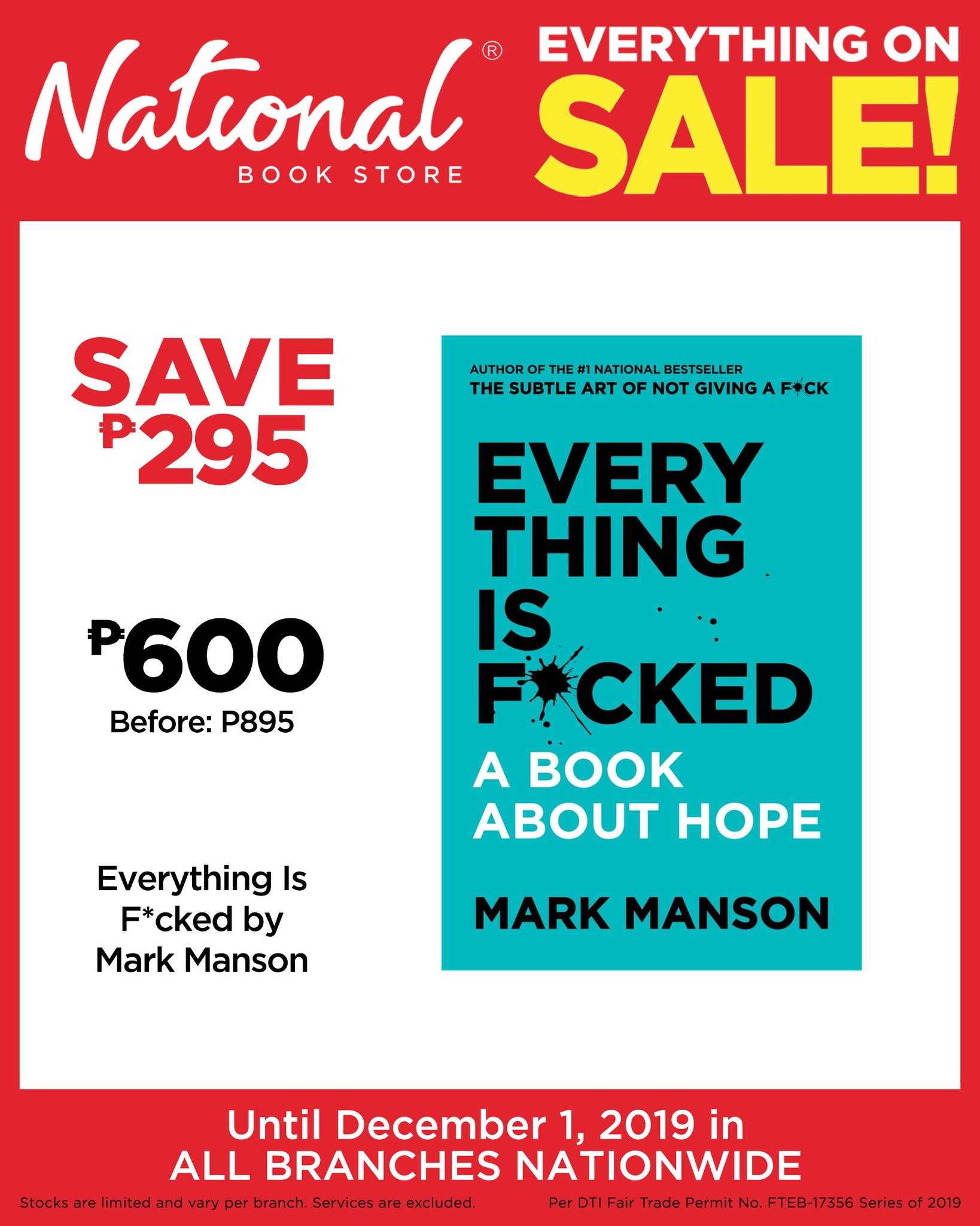 National Book Store Want To Get The Follow Up To The Subtle Art Of Not Giving A F Ck Save P295 On Everything Is F Cked By Mark Manson From P5 Now National Book Store Want To Get The Follow Up To The Subtle Art Of Not Giving A F Ck Save P295 On Everything Is F Cked By Mark Manson From P5 Now