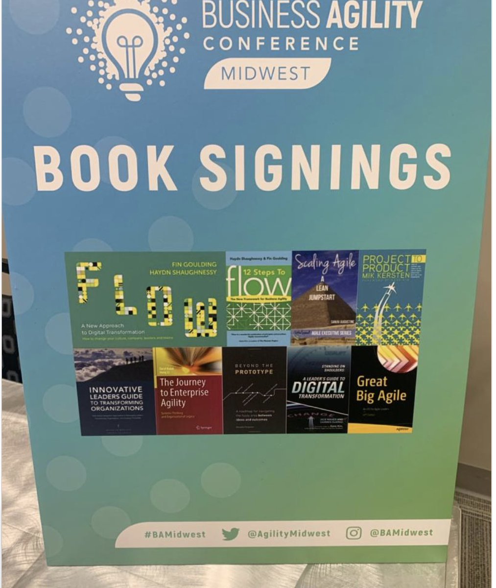 agilecxo's tweet photo. We had a great week at the Midwest Business Agility Conference! Always exciting to do a book signing and to see Great Big Agile" next to so many books I loved to read!
@Apress @BizAgilityConf #APH #Agile @CMMI_Institute @ISACANews https://t.co/WGRym4Spqq