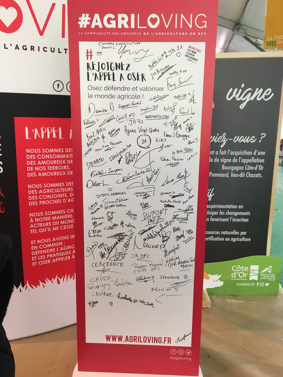 De plus en plus de gens adhèrent !!! #AgriLoving <a href="/agriloving/">Agriloving</a> #FermeCotedOr2019 #Dijon <a href="/dguillaume26/">Didier GUILLAUME</a> <a href="/GGauthier71/">guillaume gauthier</a> <a href="/philippedubief/">Philippe DUBIEF</a> <a href="/PassionCereales/">Passion Céréales</a> <a href="/AGPB_Cerealiers/">AGPB - Céréaliers de France 🌾</a> <a href="/paugusteagpb1/">pauguste@agpb</a>