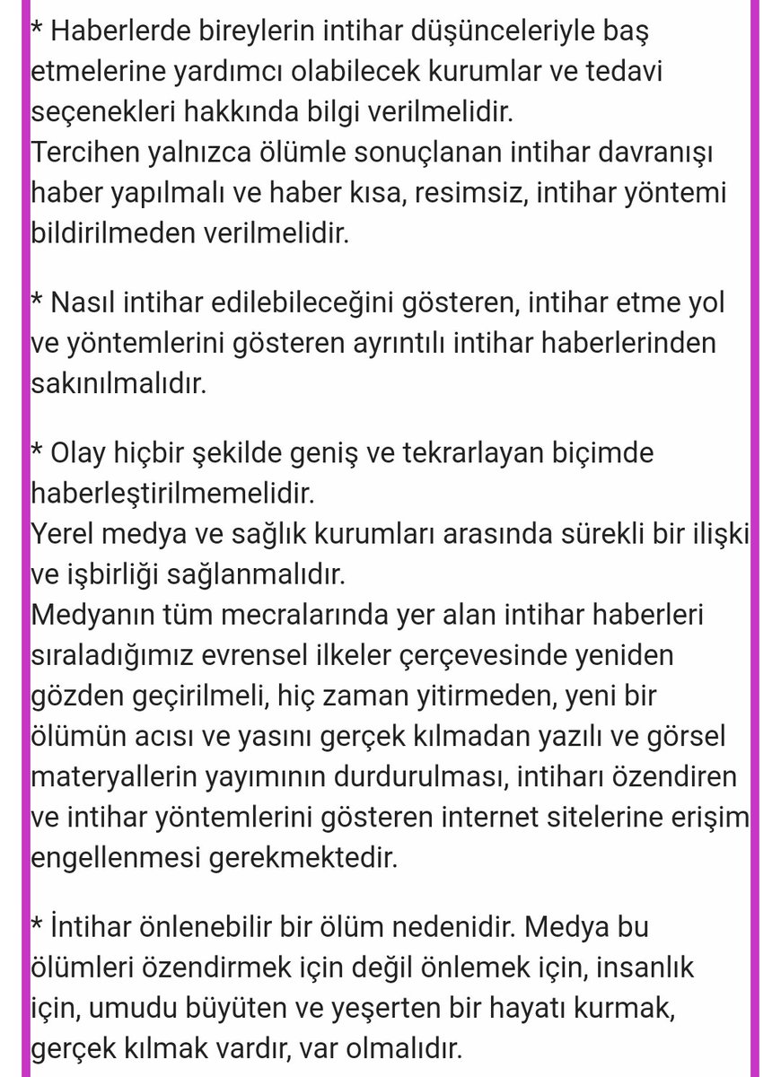 İntihar Haberleri Nasıl Verilmeli

#YeniMedya #Gazetecilik #Haber

Uzmanlar Uyardı: İntihar Haberleri Toplumda Kopya İntihar Dalgasına Neden Olabilir  m.bianet.org/bianet/medya/2…