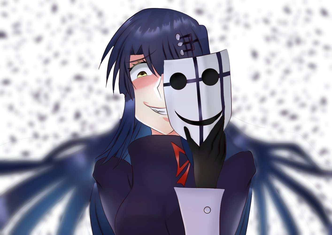 ツナ96 にこー オリキャラ イラスト オリジナルイラスト 女の子 アサシン 仮面 ヘアピン ヤンデレ 笑顔は美しいですね T Co Mv9x5v1pyc Twitter