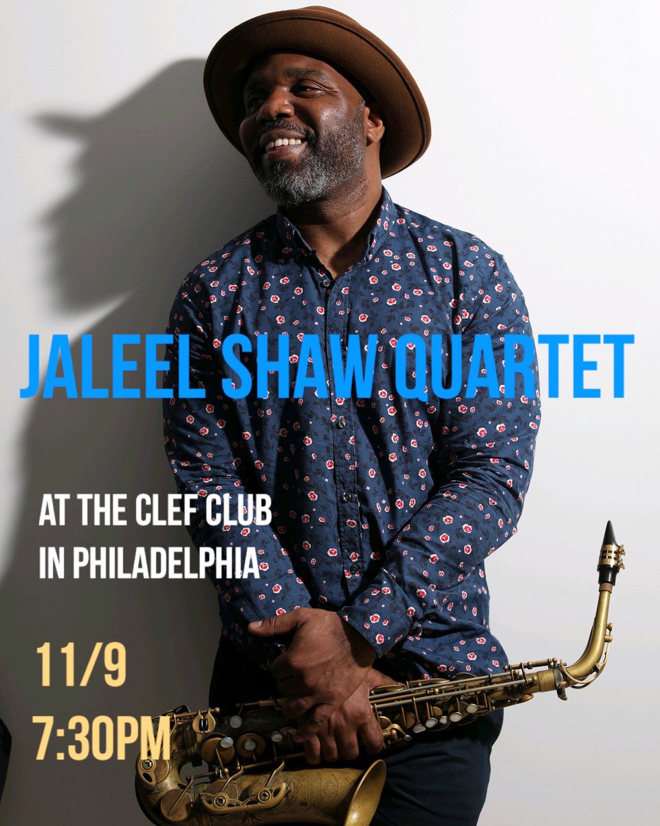 Philly. See you tonight at the Clef Club w/ @Tjazzfalife on Piano, Ugonna Okegwo on Bass, & @kendrickscott on Drums. clefclubofjazz.org/event/pnc-arts…