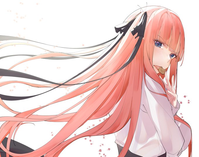 こみやまさんがTwitterに投稿した中野二乃(五等分の花嫁)のイラスト。