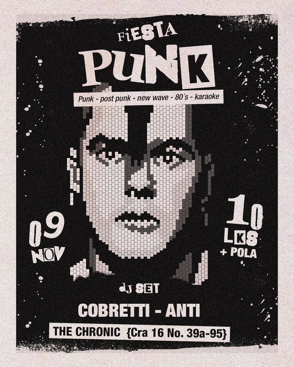 BlogAnti's tweet image. Si su plan de este fin de semana no fue ir al altavoz, hoy habrá fiesta punk de momento en the chronic 🤟