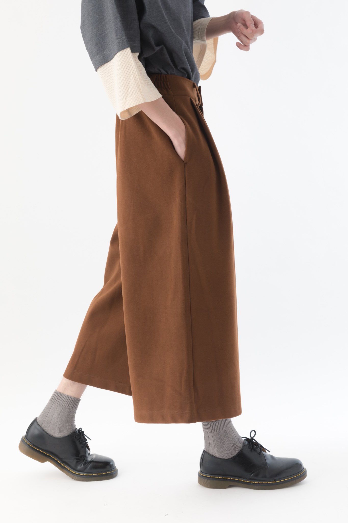 Center Press Wide-Pants(23ver.)-ブラック | harapeco