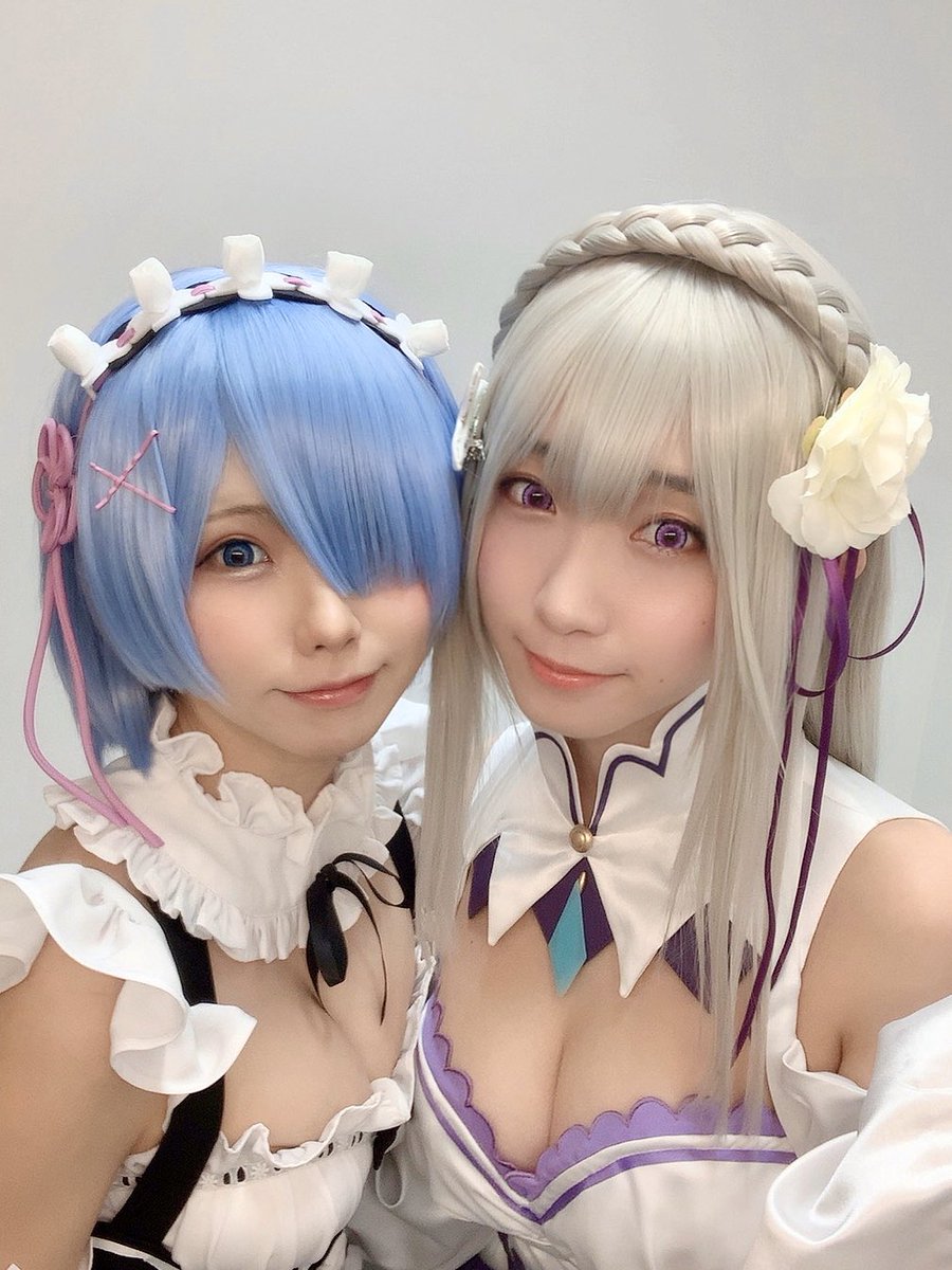 伊織もえ リゼロ・エミリアのコスプレ