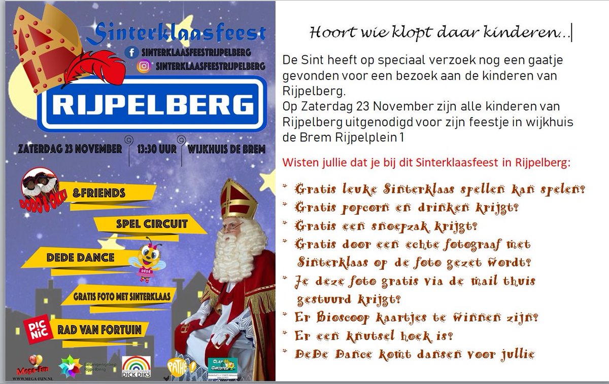 Sinterklaas ook naar Rijpelberg