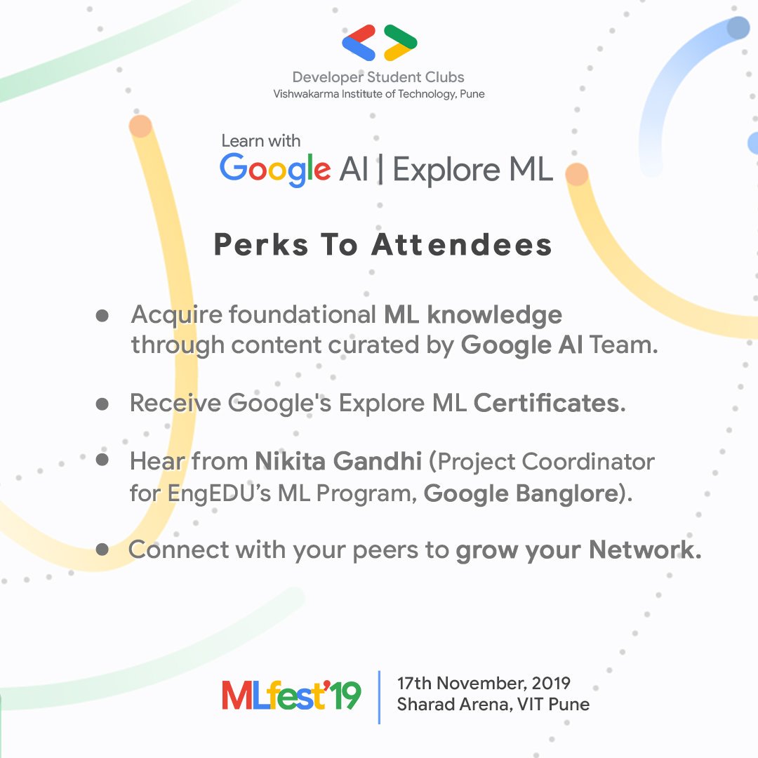 gdscvitpune's tweet photo. #ADayinML #learntotrain #warofalgorithms #MLFest19 #dscvitpune #ExploreML #dscindia #Google #ML #machinelearning #workshop #VITPune #AI #artificialintelligence #pune #DSC #GoogleAI #learnwithGoogleAI #ExploreMLworkshop #developerstudentclubs #Google #GDG #GoogleDev https://t.co/xxyWWYskxj