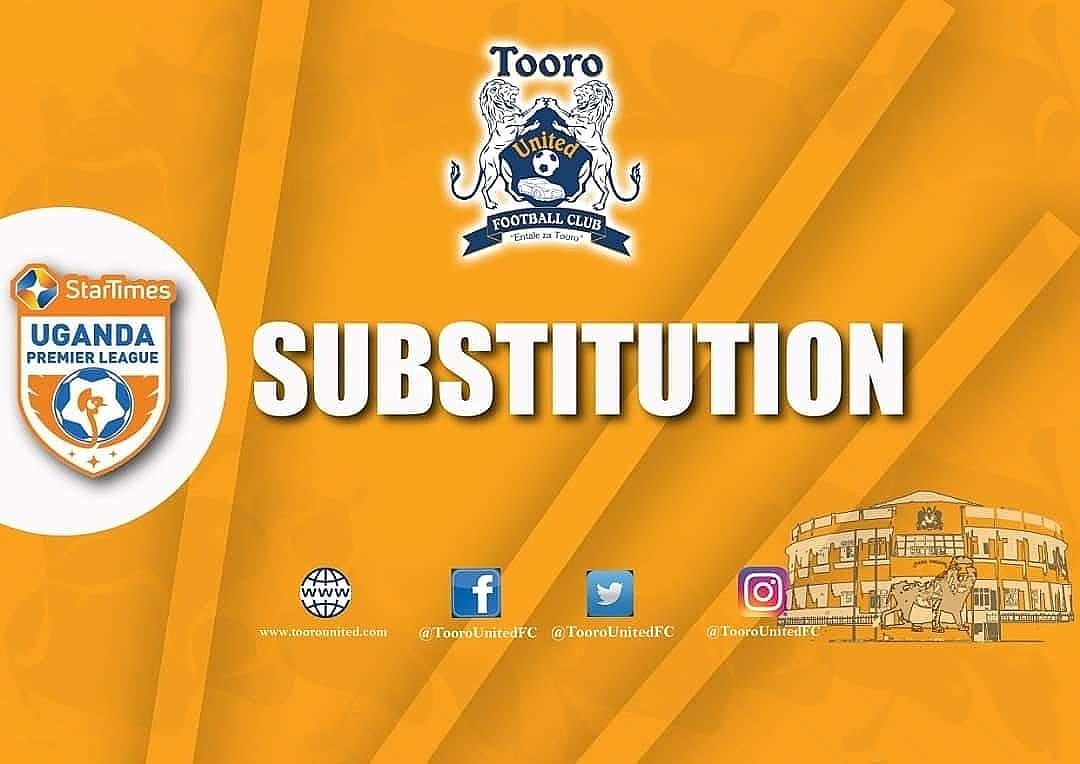 Isa Mubiru replaces Fredrick Kigozi as we make our first substitution 

56' Tooro United FC 1-0 Proline FC (Yafesi 30')

#StarTimesUPL 
#TORPRO 
#WeAreTooro 
#1XBET 
#AfrikanaSportsBar