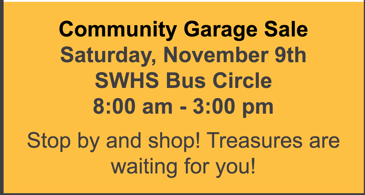 Come out to Spring Woods High School today from 8-3 to shop the community garage sale hosted by the amazing SWHS Safari Players! @SpringWoodsHigh 
 #sustainableshopping #thriftyfinds #treasurehunt #springwoodssafariplayers #shoplocal #community