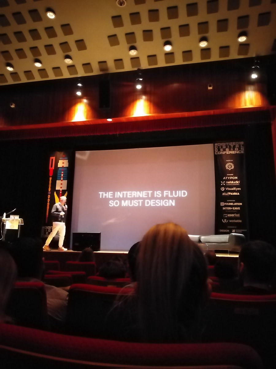 bmanologlou's tweet image. Internet is fluid so must design @hannuoksa #digitized19